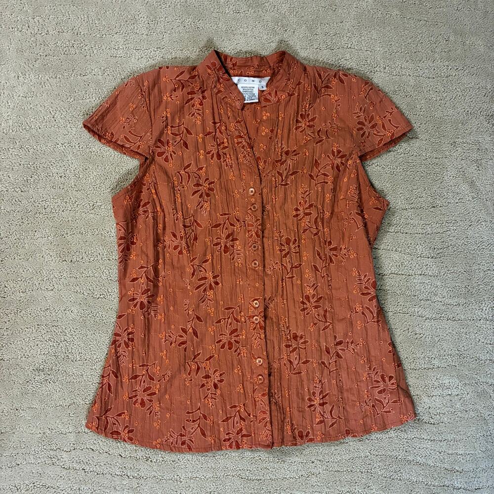 Y2K Como Women S Floral Embroidered Babydoll Top Cap Sleeve Top Soft Girl Preppy